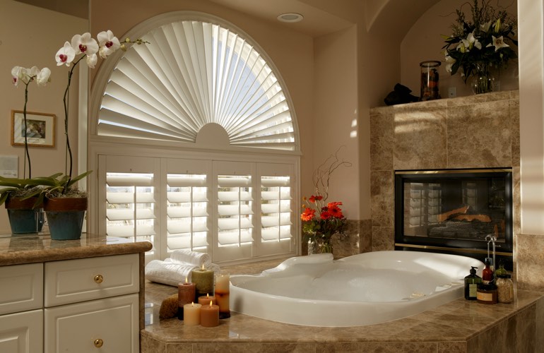 Our Team Installed Shutters On A Sunburst Arch Window In Philadelphia, PA